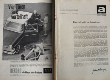 "A Automobil Kleinwagen" Gasolin-Edition Magazine 1961 (8030)